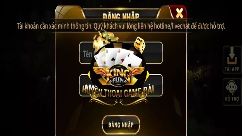 Không vào được Kingfun do tài khoản bị khóa